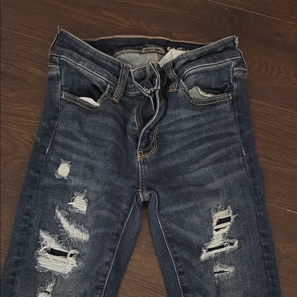 American Eagle Outfitters Blue Boyfriend Jeans Distressed